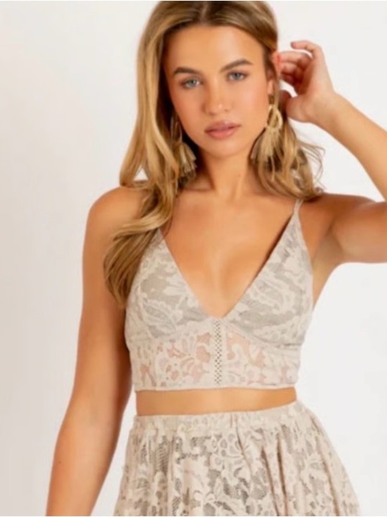 Joyfolie Other - NWT Joyfolie Lace Bralette Cami Top - Taupe